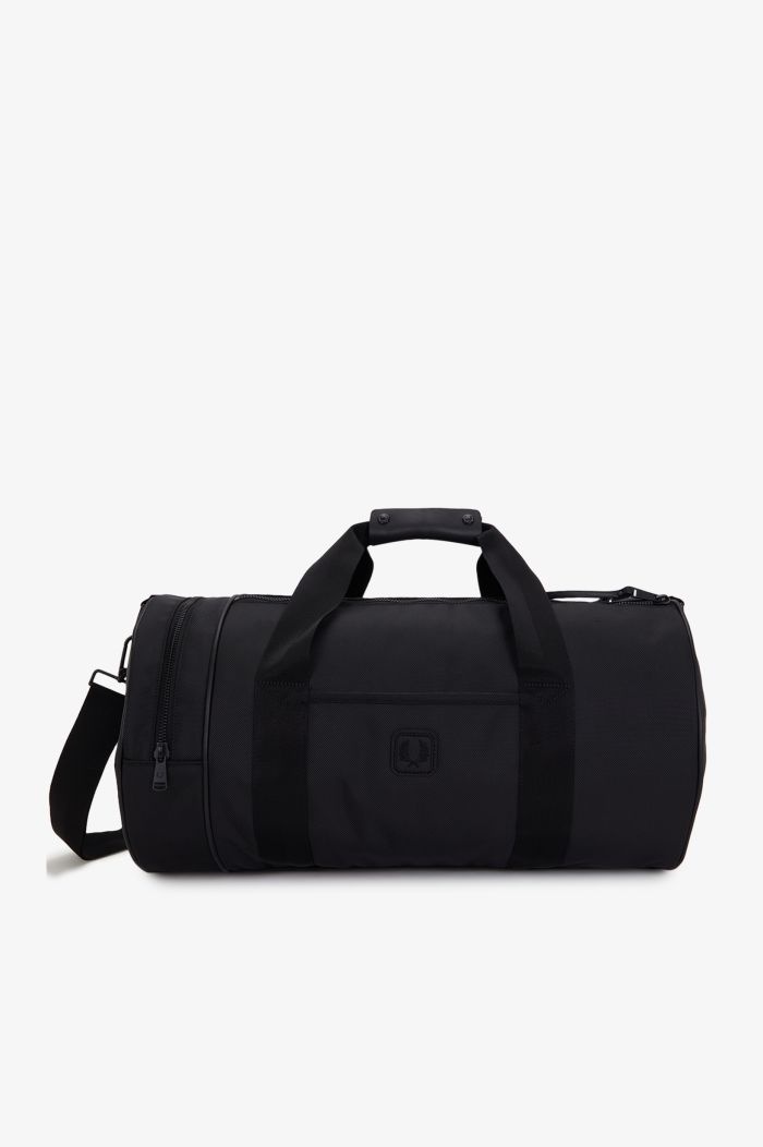 Leather Patch Barrel Bag