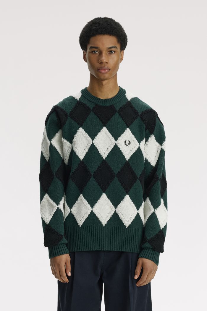 Textured Argyle Jumper