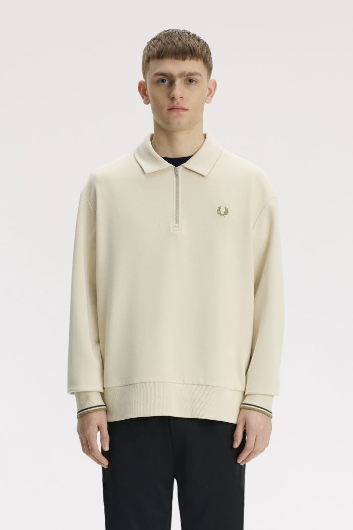 Half Zip Collared Sweatshirt